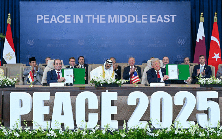 ترامب والسيسي يوقعان اتفاق إنهاء الحرب في غزة في شرم الشيخ (أ ف ب)