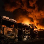 حريق في مستودع نفطي في طهران عقب هجمات أمريكية -إسرائيلية (أ ف ب)