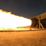 لحظة اختبار محرك صاروخي يعمل بالوقود الصلب في كوريا الشمالية (أ ف ب)