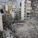 من موقع غارة إسرائيلية على وسط طهران (أ ف ب)