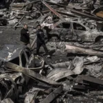 مشهد للدمار بعد غارات إسرائيلية عنيفة على بيروت(أ ف ب)