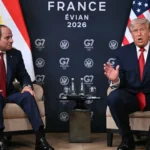 ترامب خلال لقاء السيسي (أ ف ب)