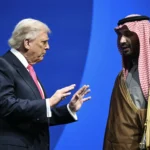 محمد بن سلمان وترامب في منتدى الاستثمار الأمريكي السعودي في واشنطن (أ ف ب)