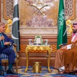 محمد بن سلمان وشهباز شريف خلال لقاء سابق (أ ف ب)