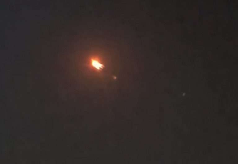 A screenshot taken from a video shows missiles over Doha, Qatar – AFP.