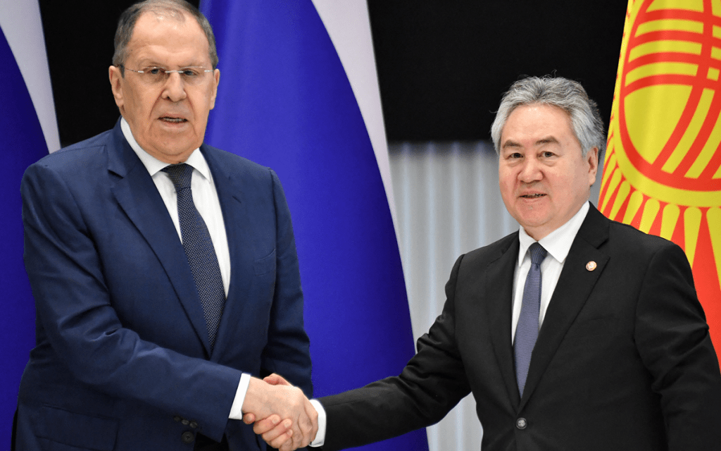 The Russian Foreign Minister during his meeting with his Kyrgyz counterpart. AFP