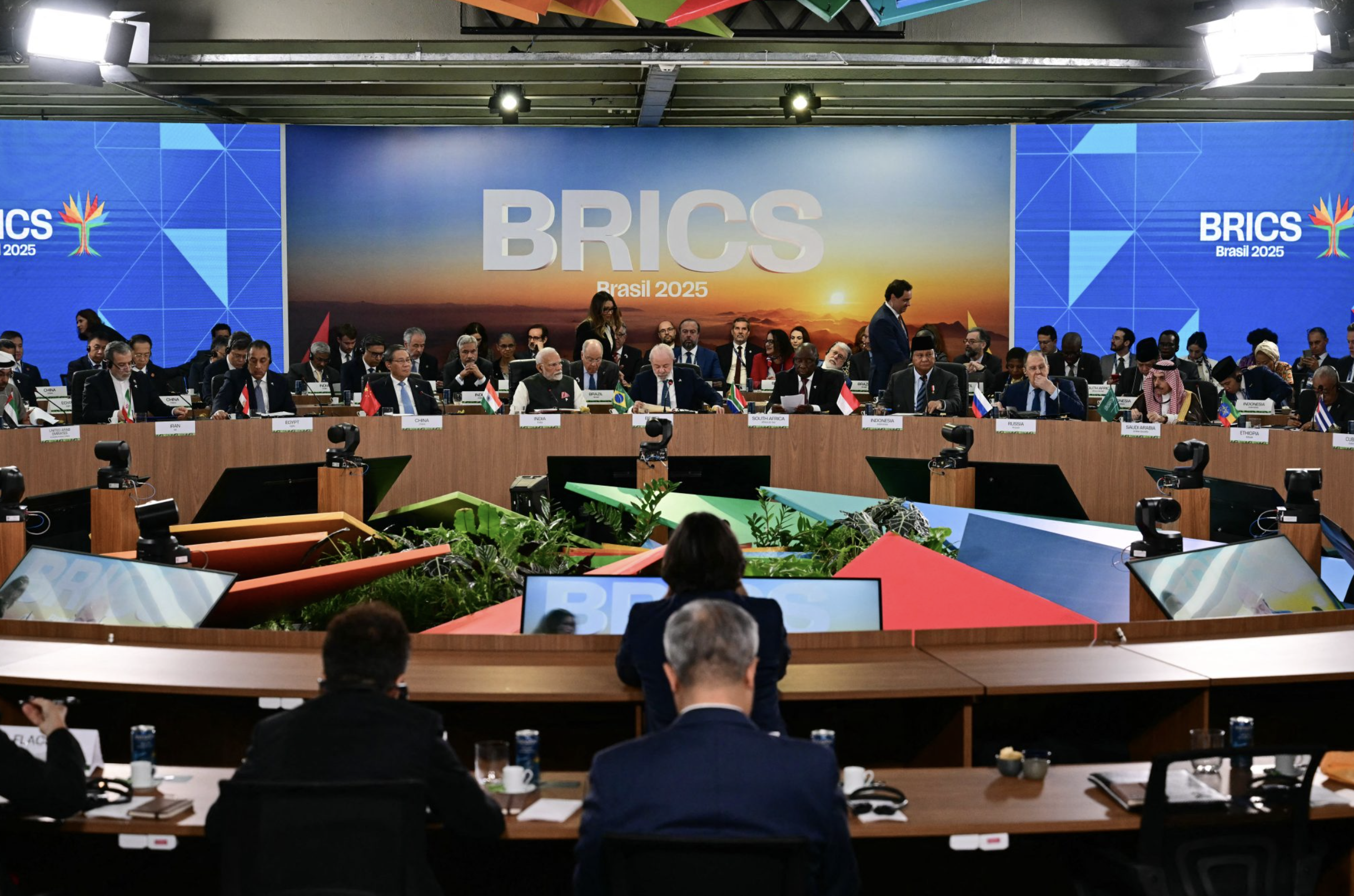 The plenary session of the BRICS summit in Rio de Janeiro, Brazil (AFP)