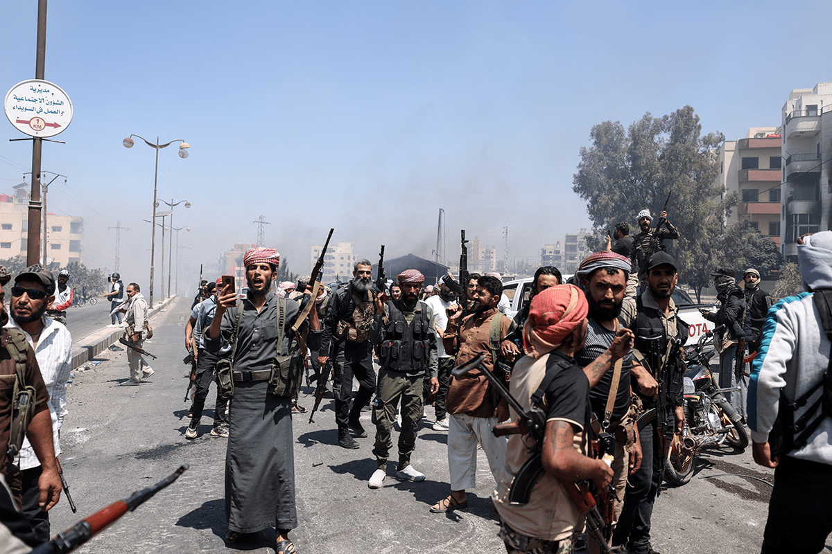 Tribal Bedouin fighters in the city of Sweida