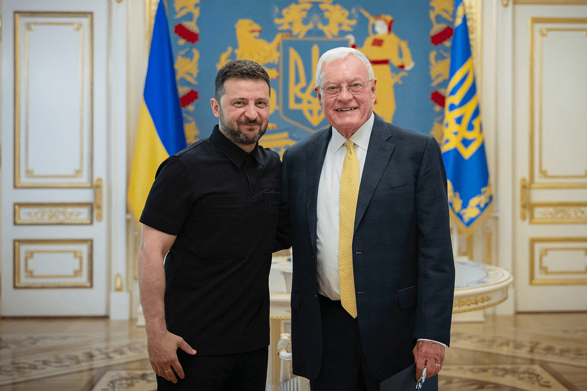 Volodymyr Zelenskyy during his meeting with Keith Kellogg. AFP