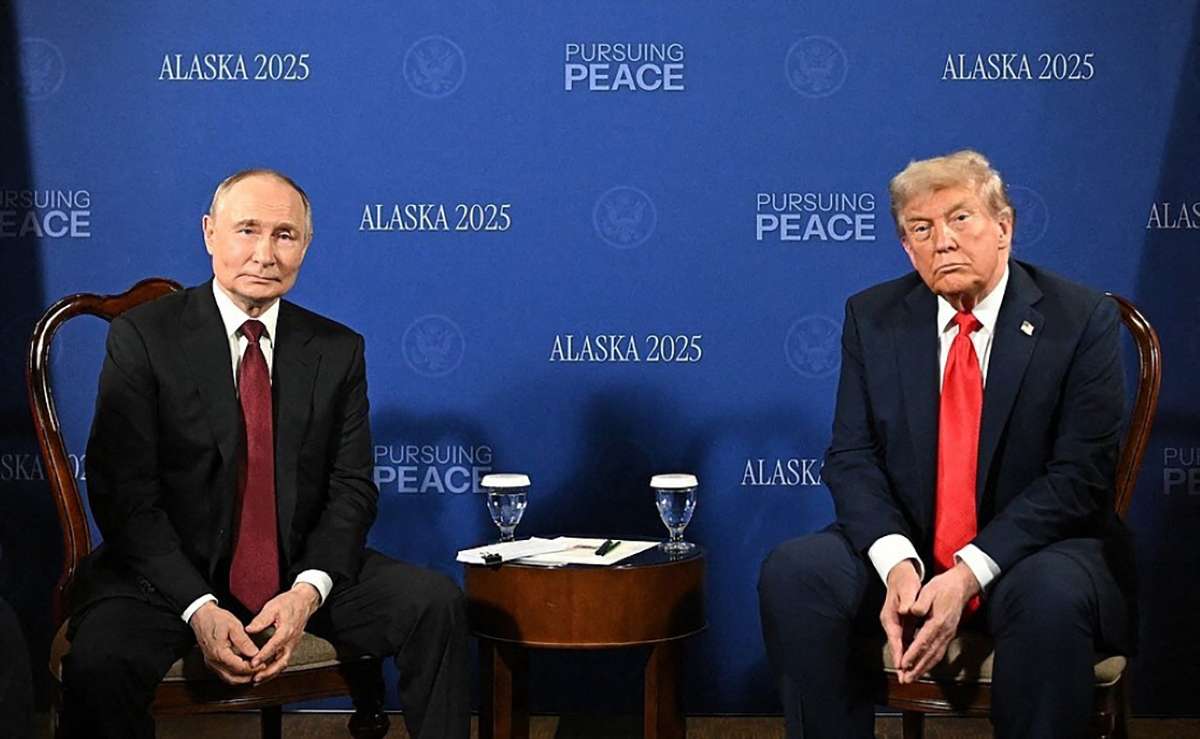 Donald Trump and Vladimir Putin during Alaska talks. AFP