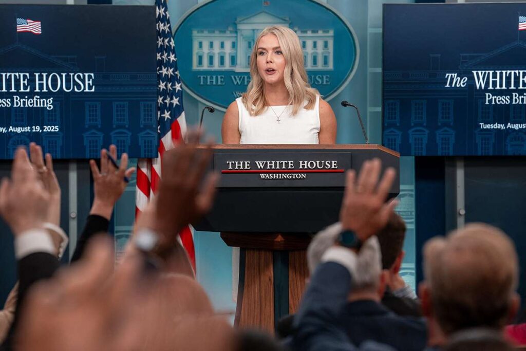 White House Press Secretary Karoline Leavitt. AFP