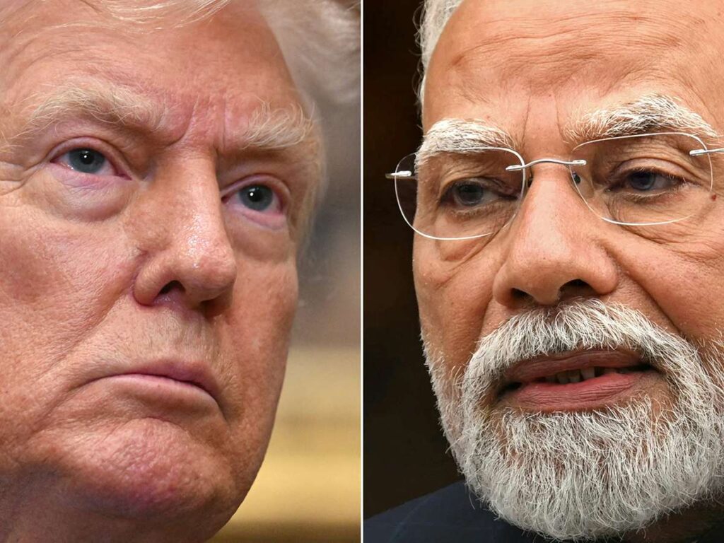 US President Donald Trump and Indian Prime Minister Narendra Modi. AFP