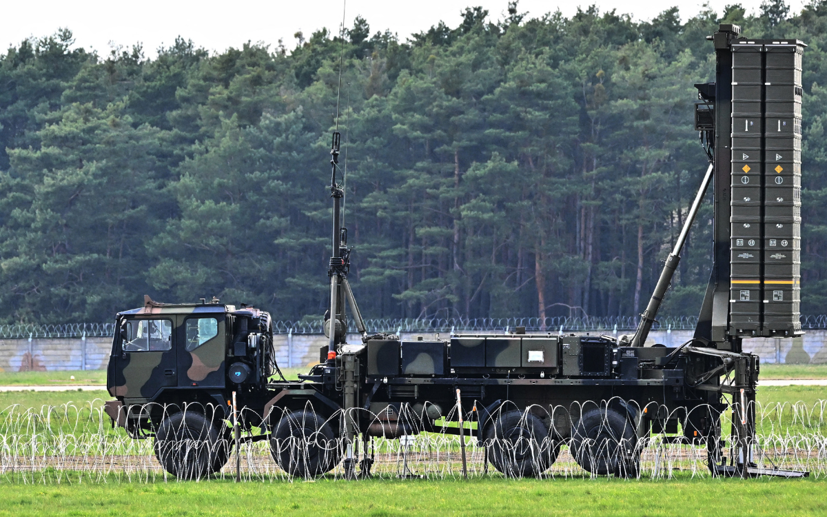 The Italian SAMP/T Mamba air defence system at Kuchyna Air Base in Slovakia, north of Bratislava (AFP).