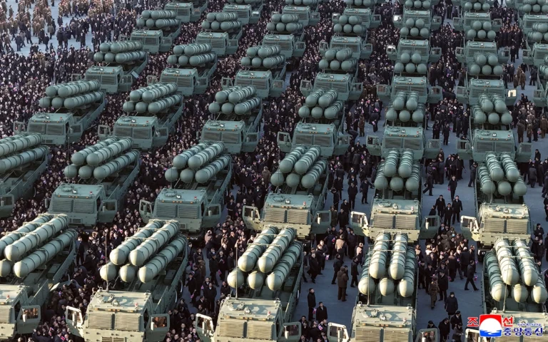 N. Korea Unveils New Nuclear-Capable Rocket Launcher
